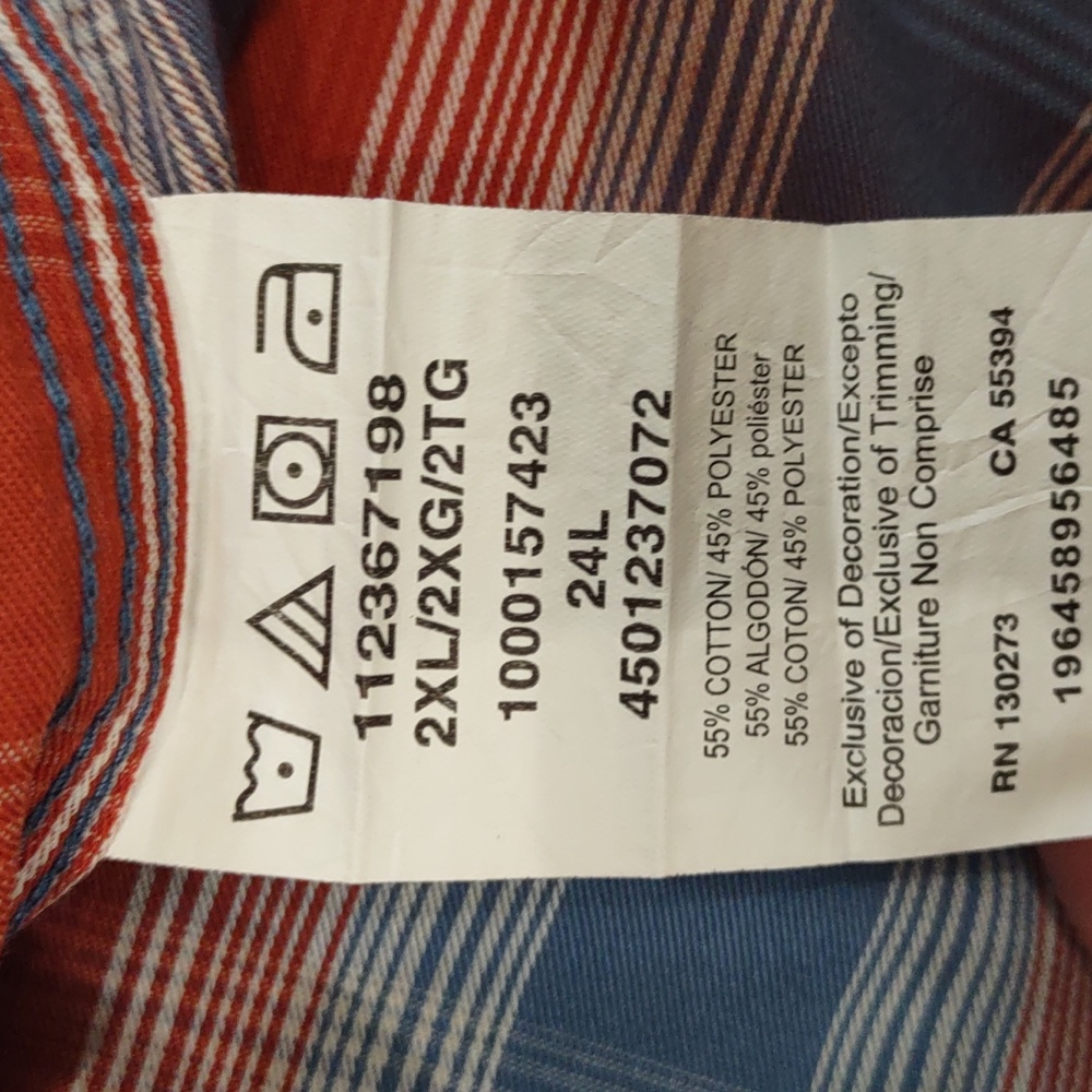 Wrangler, Size 2XL Vibrant Brown and Blue Checkered Shirt - Picture 16 of 17